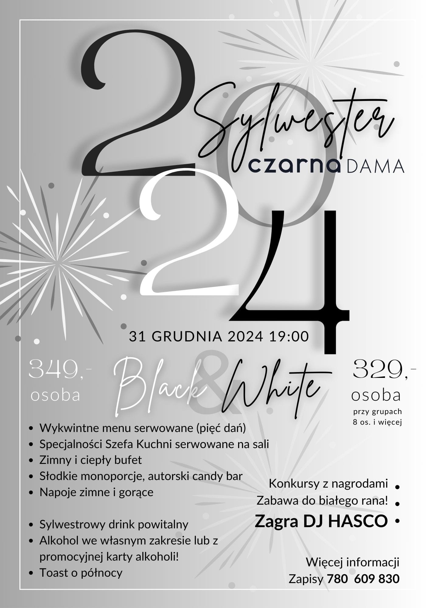 Sylwester black & white Czarna Dama Janowiec